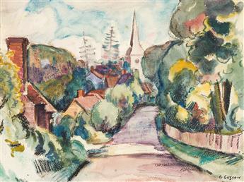 BERNARD GUSSOW Two watercolors.